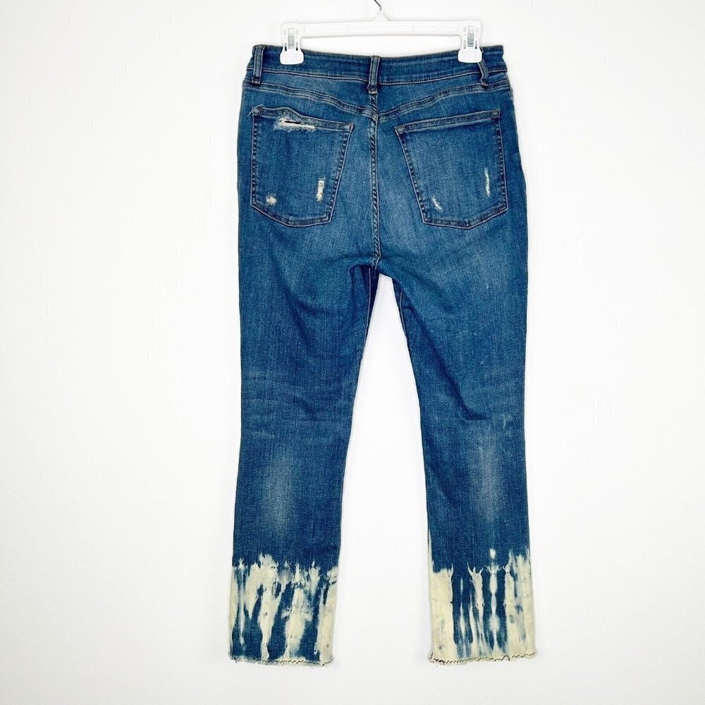 Warp and Weft Straight Crop Jeans Womens Size 30 High Rise Dip Dye - Picture 8 of 12